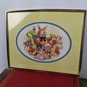 Royal Doulton Bunnykins art work kids room framed poster